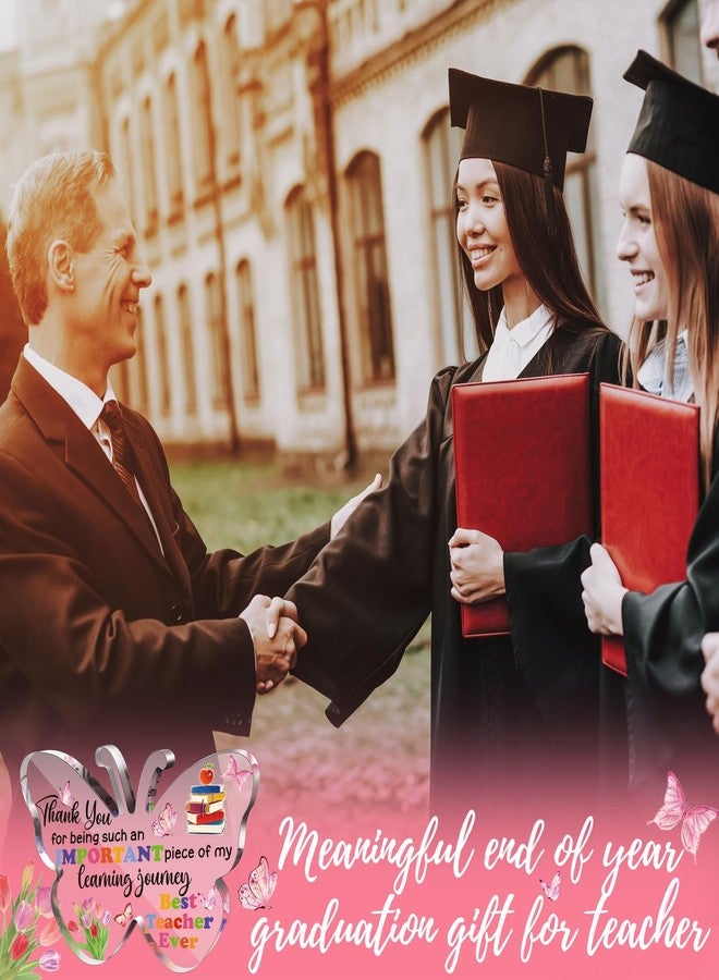 Perthlin Christmas Teacher Appreciation Gifts for Women Acrylic Thank You Gift from Student for Office Desk Decor Paperweight Keepsake(Bright Butterfly) - Image 4